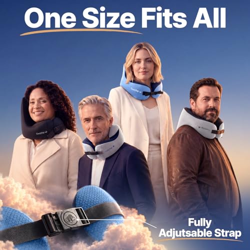 ComfyNap® Versatile Travel Neck Pillow for Airplane [Patented], 9 Positions in 3 Techniques, Plane Pillow with Pure Memory Foam, Travel Pillow with HeadRest Flight Sleep, Travel Essential - Zeus - color: Zeus