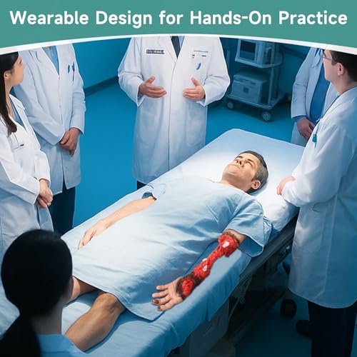 Wearable Wound Packing Arm Trainer, Partial Arm Amputated Simulation Kit for Medical Training, Emergency Trauma Assessment Practice Set - style: Arm