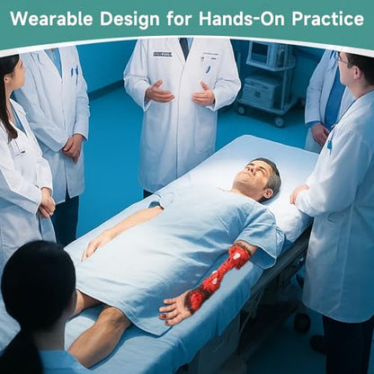 Wearable Wound Packing Arm Trainer, Partial Arm Amputated Simulation Kit for Medical Training, Emergency Trauma Assessment Practice Set - style: Arm
