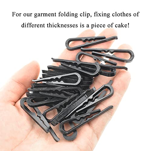 HAHIYO 2inch/50mm 120Pcs Black Plastic U Shape Alligator Clip, Clothespin Fabric Clip Garment Shirt Folding Clip with Teeth for Sewing Room Folding Sock Tie Pant Securing Fabric to Comic Book Board - size: Black - 2.0 inches - 120 Count - With Teeth