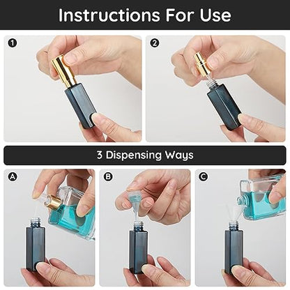 Segbeauty Mini Perfume Atomizer, 5 Set of 10ML Travel Refillable, Glass Dispenser Empty Pump Bottle Small Portable Spray Bottles Toiletries Cosmetic Container for Traveling Outgoing, Blue-gold - color: Dark Blue-gold, style: Mini Bottles