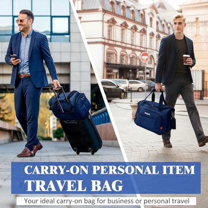 Underseat Carry On luggage Bag Airplanes Personal Item Bags Weekender Overnight Travel Tote Bag Shoulder Small Softside Carry on Luggage Travel Duffel Bags For Men Women -18 IN Navy Blue - color: Navy Blue, size: 18 IN