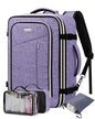 Travel Carry On 17.5" Laptop Expandable Backpack for Men Women, Personal Item Bag Waterproof Airline Approved with USB Charging Hole 3 Packing Cubes, Large Weekender Daypack Business Luggage Suitcase - color: Purple, size: Expandable