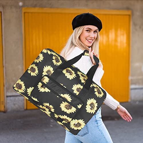 F.FETIVIN Weekender Bag Carry On Travel Duffle Medium Overnight Bag for Women(Sunflower) - color: 11-Sunflower