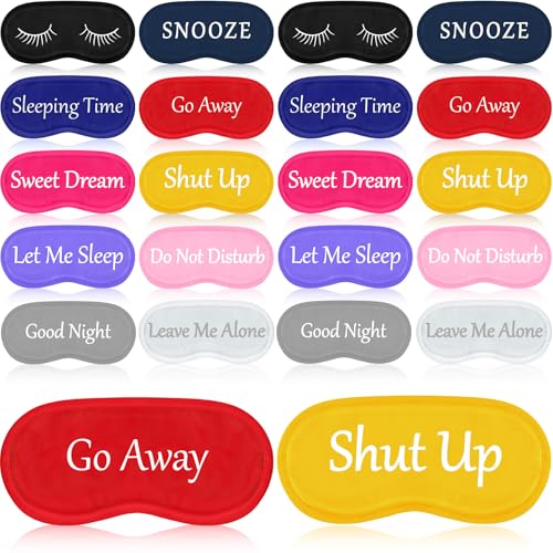 Eurzom 20 Pieces Funny Sleeping Eye Mask Bulk with Adjustable Strap Sleep Blackout Eye Mask for Night Blindfold Cover for Spa Women Men Adult Pajama Party Favors(Fresh Colors) - color: Fresh Colors
