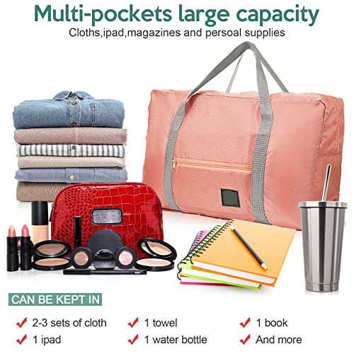 Reginary 10 Pcs Travel Duffel Bags Bulk Gifts Graduation End of Year School Goodie Bag Foldable Airlines Personal Item Carry Women Weekender Overnight Lightweight Luggage Sport Gym Business Essentials