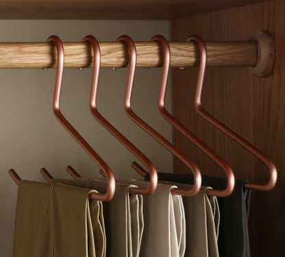 Premium Matte Gold Aluminum Pants Hanger 10 Pack, 13.7” Extra Smooth & Durable Metal Shirt Dress Hanger,Aluminum Alloy Hanger,Clothing Support,Clothing Hang - style: Golden Pants Hanger（10）