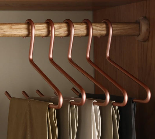 Premium Matte Gold Aluminum Pants Hanger 10 Pack, 13.7” Extra Smooth & Durable Metal Shirt Dress Hanger,Aluminum Alloy Hanger,Clothing Support,Clothing Hang - style: Golden Pants Hanger（10）