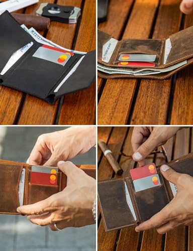 Handcrafted Genuine Leather Wallets, Minimalist Cardholders, and Passport Covers, Handmade Gift - color: Camel, style: Trifold Wallet