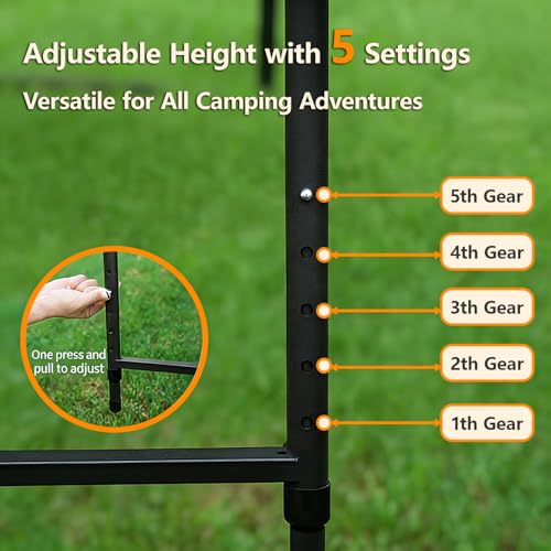 Camping Table Portable Folding Table 40.9"x18.9" (Innovative Nitrogen Gas Strut) Adjustable Heights Outdoor Folding Tactical Table with Carry Handle, Bonus Storage Bag for Camping, Picnic, Party