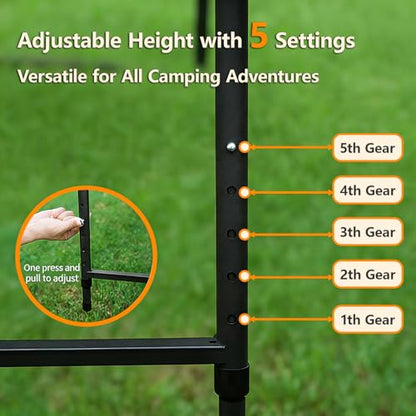 Camping Table Portable Folding Table 40.9"x18.9" (Innovative Nitrogen Gas Strut) Adjustable Heights Outdoor Folding Tactical Table with Carry Handle, Bonus Storage Bag for Camping, Picnic, Party