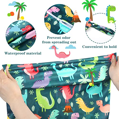 Shappy 2 Pack Large Travel Laundry Bags, Large Wet Dry Waterproof Dirty Clothes Bag for Suitcase, Swimsuit Beach Gym College Dorm Wet Bag(Dinosaur Style) - style: Dinosaur Style