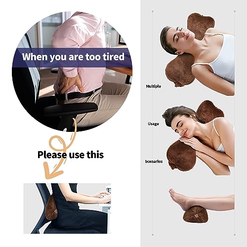 Head Pillow for Recliner Chair，for Sofa, Recliner Neck Pillow, Bone Couch Neck Pillow (Brown) - color: Brown