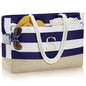 YOOLIFE Large Initial Beach Bag Waterproof Tote Zipper Bag Personalized Gifts for Women Her Birthday Travel Beach Essential - color: Dark Blue, style: S