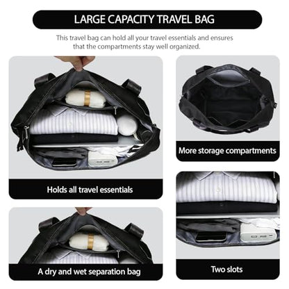 18-40L Rolling Duffle Bag with Wheels,Expandable Foldable Luggagelarge Expandable Travel rolling bag,Wheeled Travel Duffel Weekend Bags,Lightweight Carry-On Luggage for Gym, Camping, Business Trip