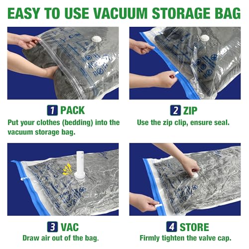 Travel Vacuum Bags with Electric Pump, Vacuum Travel Bags for Luggage and Suitcase, Combo 12 Pack - size: 12-combo