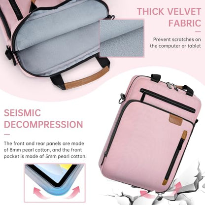 12.9 Inch Tablet Sleeve Bag, Padded Carrying Case for 13" iPad Air M4 M3 M2 2026-2024, iPad Pro M5 M4 M2 M1, Samsung Galaxy Tab S9 FE+/S9+/S8+/S7 FE/S7+ 12.4" 2022/2023, Surface Laptop Go 12.4" - color: Pink, size: 12.9 Inch