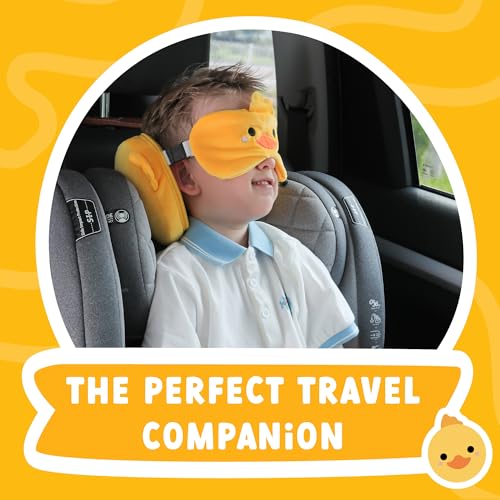 ecoZen Lifestyle Travel Neck Pillow with Eye Mask - Kids Travel Pillow for Sleeping - Toddler Travel Essential and Travel Accessories, Road Trip and Airplane Travel Essentials - color: Duck