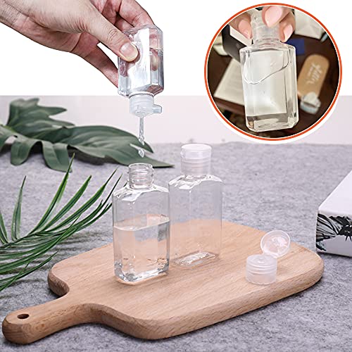 Jnnzzggu 40 Pack 2 Oz Plastic Refillable Bottles with Flip Cap,Clear Empty Hand Sanitizer Bottles,Portable Reusable Containers with Lids for Shampoo,Body Soap,Toner and Lotion