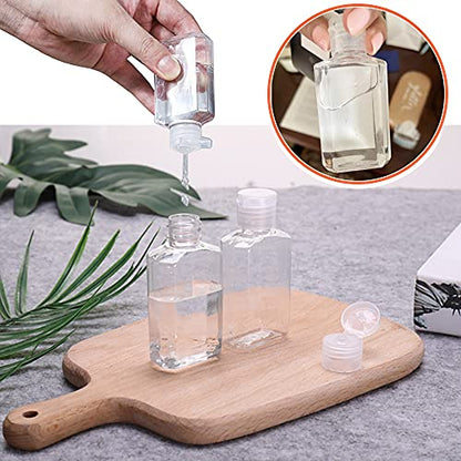 Jnnzzggu 40 Pack 2 Oz Plastic Refillable Bottles with Flip Cap,Clear Empty Hand Sanitizer Bottles,Portable Reusable Containers with Lids for Shampoo,Body Soap,Toner and Lotion