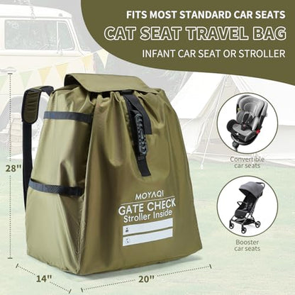 MOYAQI Stroller Travel Bag for Airplane, Gate Check Bag Backpack with Durable Nylon,Adjustable Carry Straps,Infant Carriers & Booster Seats (live Green) - color: live Green