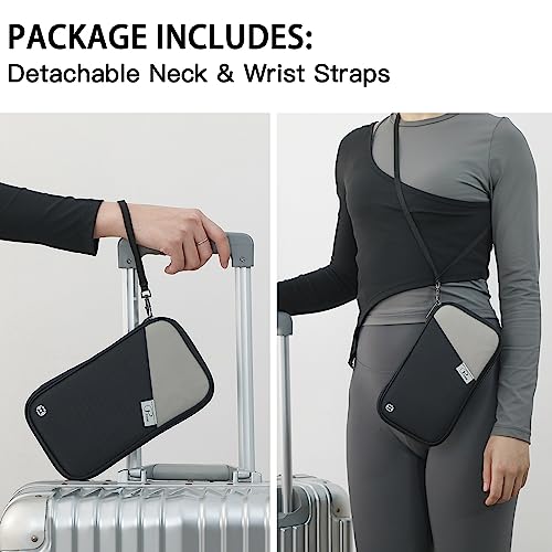 VanFn RFID Travel Passport Wallet, Family Passport Holder, Trip Document Organizer P.Travel Series - color: Black