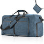Vomgomfom 65L/85L/115L Foldable Travel Duffle Bag, Lightweight Checked Luggage with Shoe Compartment, Water-Resistant Weekender Overnight Bag for Men & Women - color: C Blue, size: 115L
