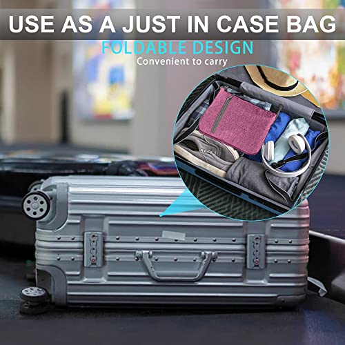 Vomgomfom 65L/85L/115L Foldable Travel Duffle Bag, Lightweight Checked Luggage with Shoe Compartment, Water-Resistant Weekender Overnight Bag for Men & Women - color: J Light Purple, size: 65L