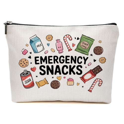 JIUWEIHU Snack Bags Makeup Bag, Emergency Food Bag Packing Cubes for Women Trip Gifts Favors Travel Bag Essentials, Emergency Snacks Gifts for Friend Her Makeup Cosmetic Bags - color: Multicolor 0079