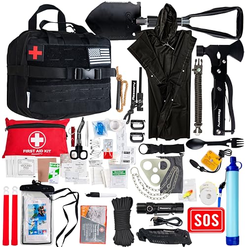 Emergency Survival Kit with First Aid Gears and Supplies - EDC Go Bugout Bag - Get Home Backpack for Camping Outdoor - Tactical Military Molle Pouch Grade - Gift for Man Woman - color: Survival Kit for Scout/Camping