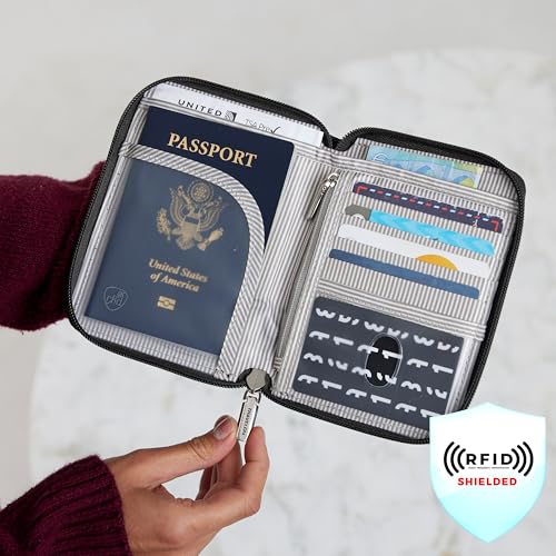Travelon RFID Blocking Passport Zip Wallet - color: Midnight Floral