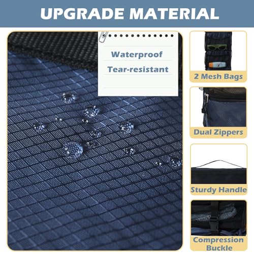 Surblue Hanging Travel Organizer Portable Hanging Luggage Organizer Multiple Compartments Collapsible Compression Closet Packing Cubes,Navy,M - color: Navy, size: Medium