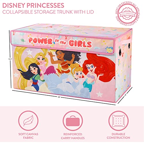 Idea Nuova Disney Princess Collapsible Toy Storage Trunk with Lid, 28" W x 16" D x 14.5" H - color: Disney Princess
