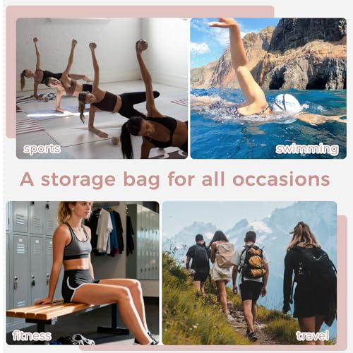 Travel Laundry Bag Ultralight Waterproof Washable Wet Dry Bag for Gym, Swimming, Yoga, and Workout Perfect for Dirty Clothes, Bathing Suits, Travel Accessories (3 Pack) (Pink) - color: Pink
