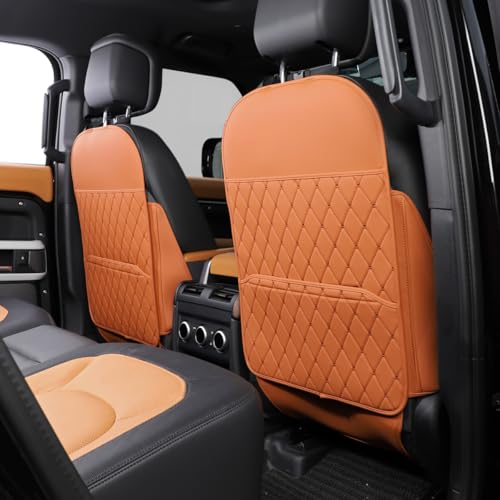 TAIKOO Seat Back Protector,Shields Seat Backs from Kicks and Adds Storage | kick mats back seat protector easy to install and clean, well-crafted, sturdy, durable and stylish.2 Pack - color: Style A-Brown