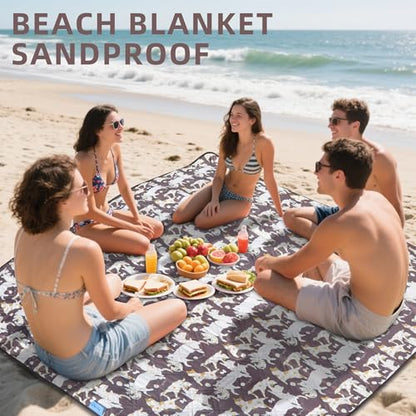 Double Thickened Picnic Blanket, 80x80 Inches, White Fish Pattern, Cotton Filled, Portable Foldable with Leather Carry Strap, Beach and Camping - color: Cat & Dog, size: 80"x80"