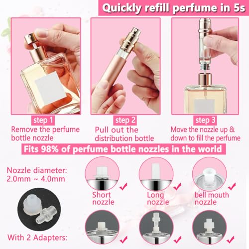 Travel Perfume Bottle Refillable Atomizer - 5ML Perfume Atomiser, Scent Pump Case, Leakproof Portable Perfume Sprayer for Women and Men (Gray) - color: Gray