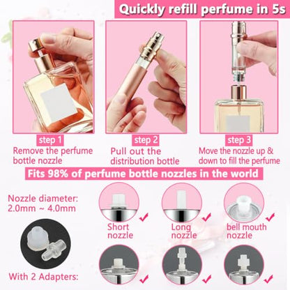 Travel Perfume Bottle Atomizer - 5ML Perfume Atomiser, Scent Pump Case, Leakproof Portable Perfume Sprayer for Women and Men (Black-1) - color: Black-1