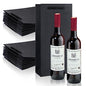 Yeaqee 50 Pack Wine Bags for Wine Double Bottles Gifts Carriers 6.6x3.6x13.8 Craft Bottle Bags Bulk with Handles Paper Tumbler Carriers, Party Gift Pocket with Handle(Black) - color: Black