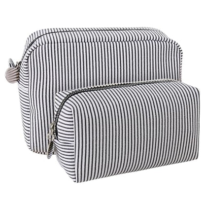 2pcs Makeup Bag Travel Toiletry Bag for Women Lightweight Make Up Bag Purse Organizer Pouches Large Cosmetic Bag Small Makeup Pouch Medicine Bag Travel Essentials for Women Black - color: black