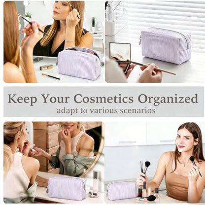 2pcs Makeup Bag Travel Toiletry Bag for Women Lightweight Make Up Bag Purse Organizer Pouches Large Cosmetic Bag Small Makeup Pouch Medicine Bag Travel Essentials for Women Purple - color: purple