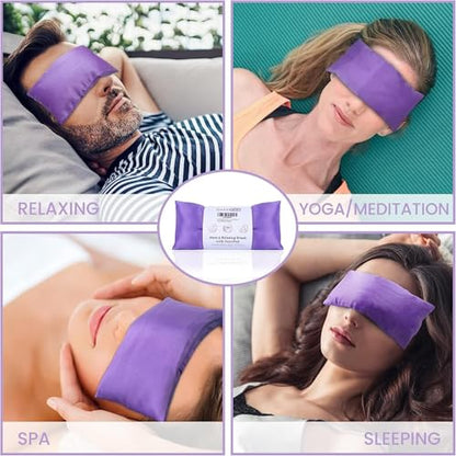 SuzziPad Lavender Eye Pillows for Relaxation with Aromatherapy, Weighted Mask for Sleeping, Hot & Cold Therapy Compress for Dry Eyes, Yoga Meditation Pillow, Purple, 6 Packs