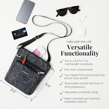 Baggallini Pocket Crossbody Bags for Women 8x8 Small Lightweight Durable Water-resistant Travel Purse W/Rfid - color: Portobello