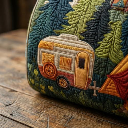 Hippie Van Quilted Duffle Bag Weekender Travel Bag Carry-On Luggage for Overnight Trips Boho Hippie Journey Duffel Bag Gym Yoga Tote (Style 4, Large (18" L x 9" W x 9" H))