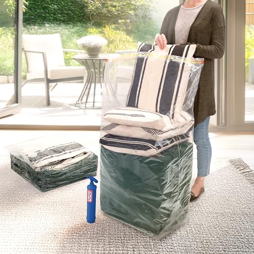 Hefty Shrink-Pak Vacuum Storage Bags – For Clothes, Pillows, Towels, Blankets & More – Space Saver Vacuum Suction Sealer Bags for Home or Travel – 4 Jumbo Cubes, 43.5 x 34 x 18 Inches - size: 4 Jumbo Cube