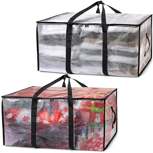 ClearSpace Oversized Moving Bags or Storage Bag – Large Moving Boxes with Backpack Straps, Zippers & Handles – Heavy-Duty Packing Bags for Moving, College Dorm, Christmas Decorations, 2 Pack - color: Clear, size: 2 Pack