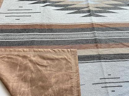 WP West Path Waxed Canvas Camping Blanket & Bedroll – Waterproof Canvas Blanket, Oilskin Outdoor Blanket, Camp Blanket, Bushcraft Ground Cloth (Brown Diamond, Regular) - color: Brown Diamond, size: Regular