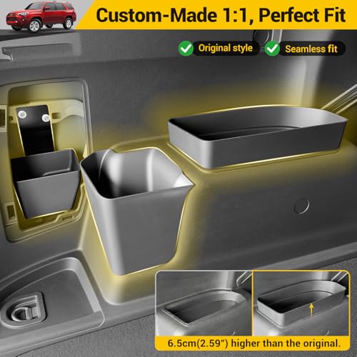 Rear Trunk Organizer for 2010-2024 Toyota 4Runner 5-Seat 2nd Row Accessories, Storage Bin Trunk Side Storage Box Cargo Tray for 10-24 4 Runner(4Pcs Trunk Organizer,Not for 7-Seat) - color: 10-24 4Runner 5-Seat(4pcs)