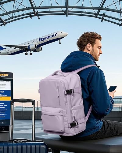 VGCUB Carry on Travel Backpack for Women Men Large Laptop Gym Work Frontier Airlines Personal Item Bag Business Airport Lightweight Backpack Flight Approved Mochilas de Viaje, Purple - color: Purple, style: Large