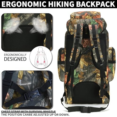 Hiking Backpack for Men 70L/100L Camping Backpack Military Rucksack Molle 3 Days Assault Pack for Climbing | Camping Backpack - color: 70l-huban